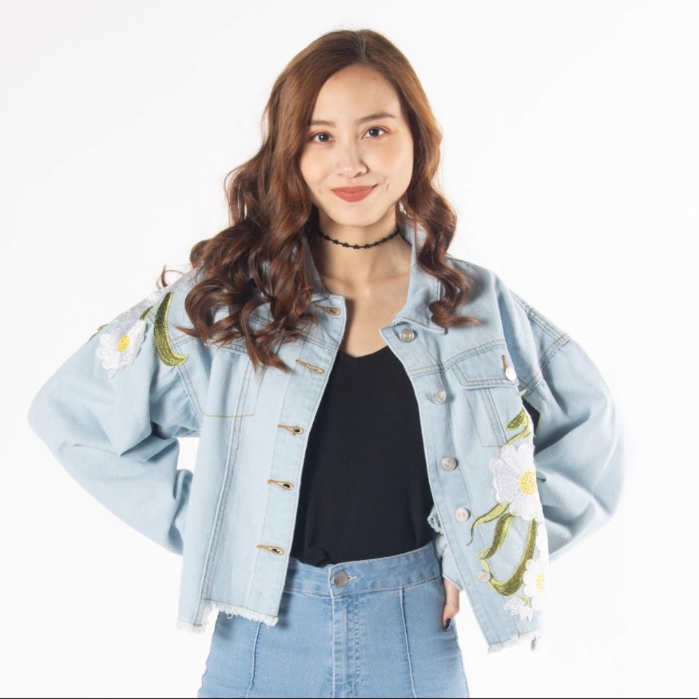 Light Blue Demin Patches Jacket